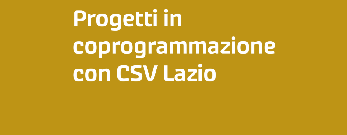 Progetti Servizio Civile 2022 in copraggrammazione con CSV Lazio