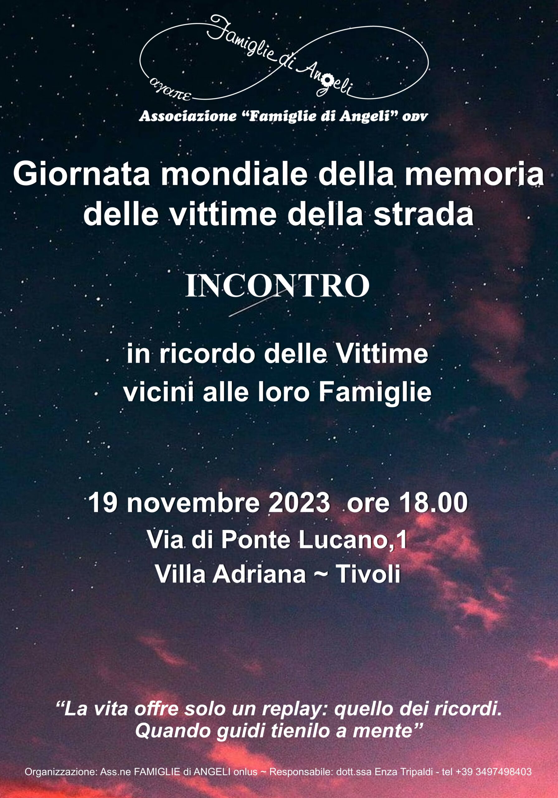 Famiglie di Angeli” commemora le vittime della strada nella Giornata  mondiale del ricordo – CSV Lazio